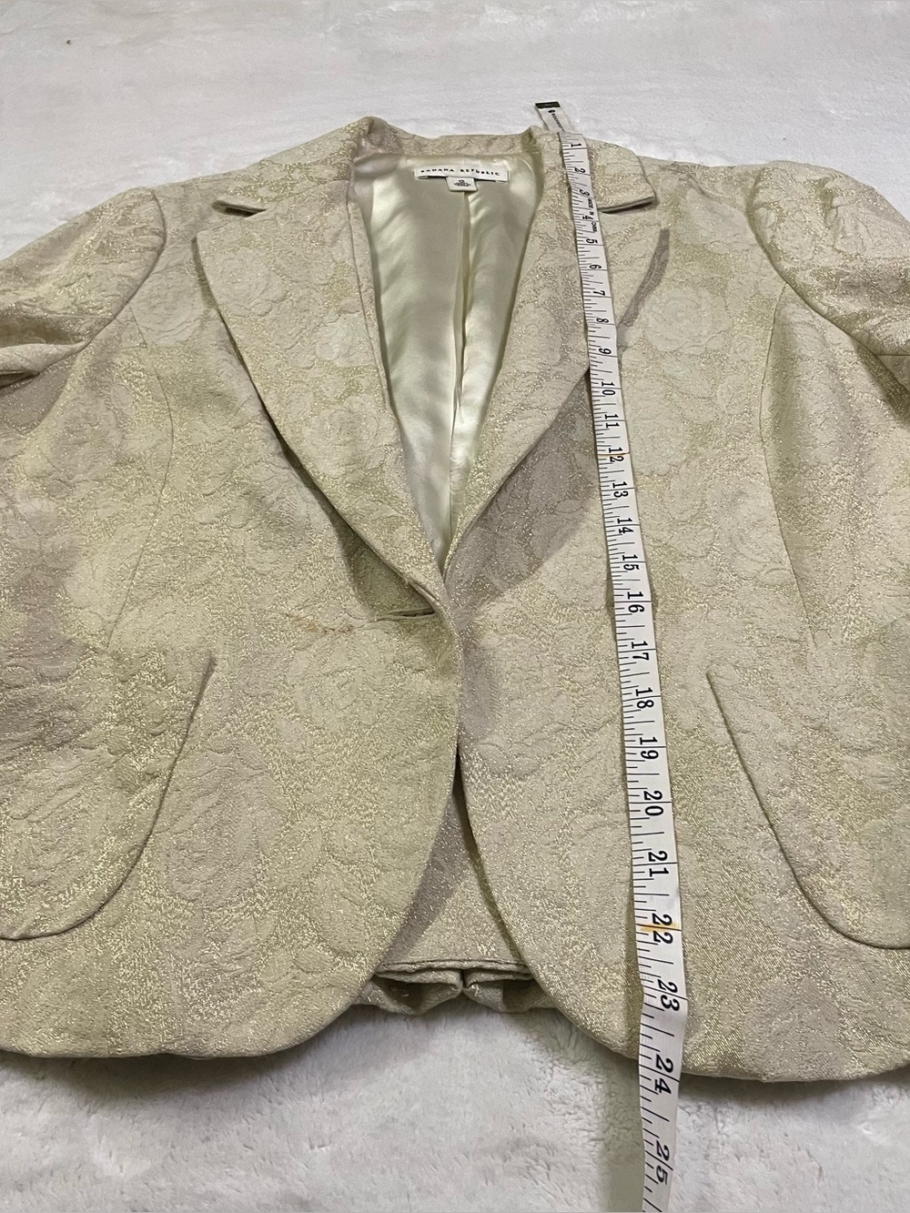 Banana Republic Gold Wool Blend Blazer *damaged* size 12 - Picture 12 of 16